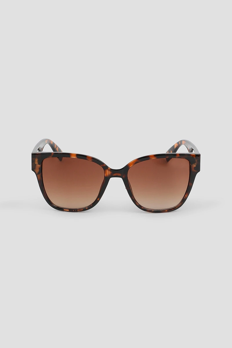 Ardene Round Cat Eye Sunglasses in Brown
