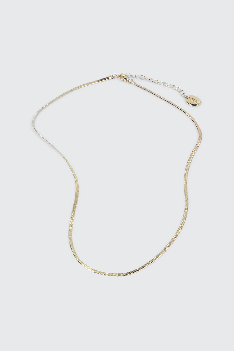 Chaîne plate plaquée or 14K