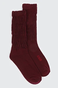Ardene camactive Slouchy Socks in Burgundy | Size | Polyester/Spandex