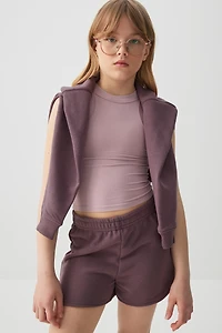 Ardene Kids French Terry Dolphin Shorts in Purple | Size | Polyester/Cotton | Eco-Conscious
