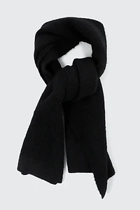 Ardene Super Soft Rib Scarf in Black | Polyester/Nylon/Elastane