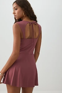 Robe patineuse courte avec short intégr