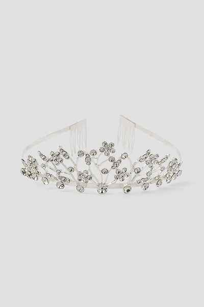 Ardene Floral Tiara in Silver