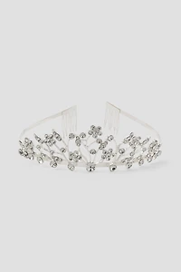 Ardene Floral Tiara in Silver
