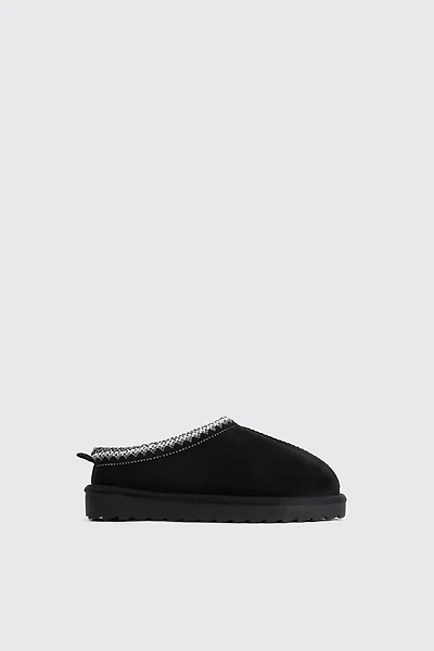 Ardene Kids Faux Sheepskin Clogs with Accent Trim in | Size | Faux Suede