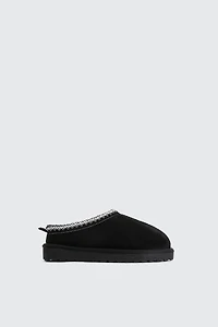 Ardene Kids Faux Sheepskin Clogs with Accent Trim in | Size | Faux Suede