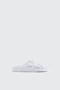 Ardene Kids Two-Strap Slide Sandals in White | Size