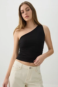 Camisole asymétrique froncée