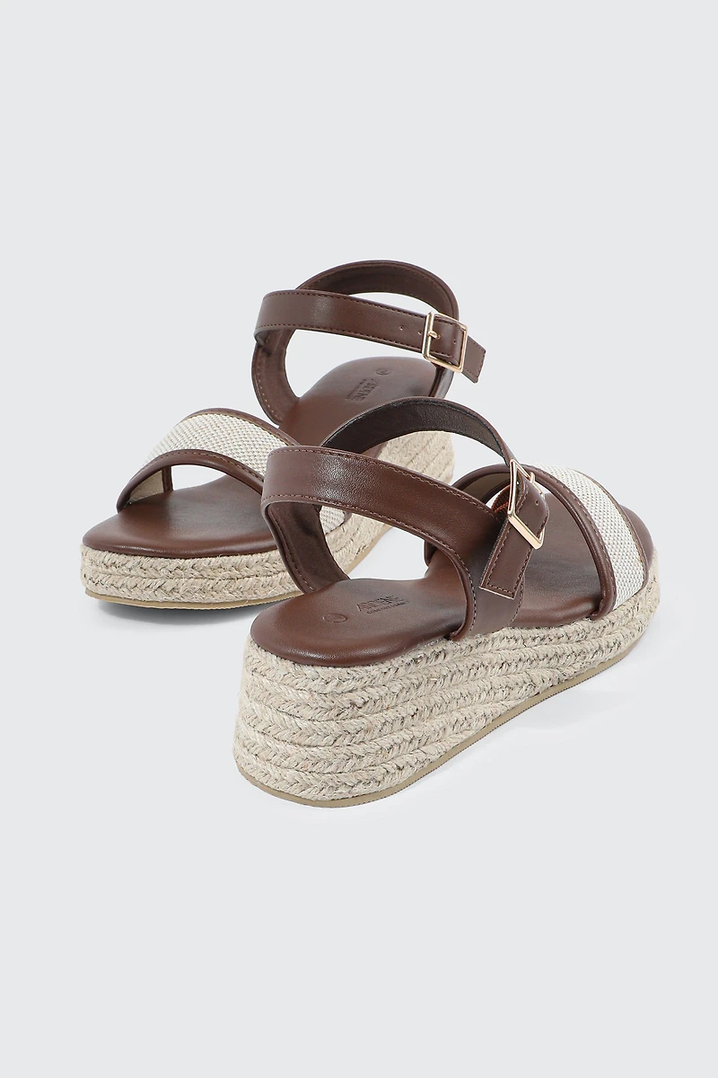 Sandales compensées à bride