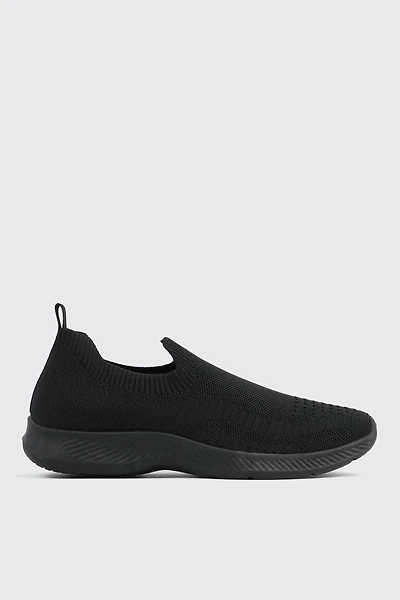 Ardene Slip On Sneakers in Black | Size | Polyester