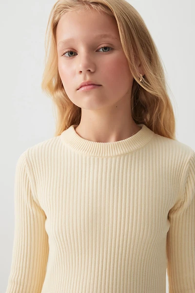 Ardene Kids Chenille Knit Sweater in Light Yellow | Size | Polyester
