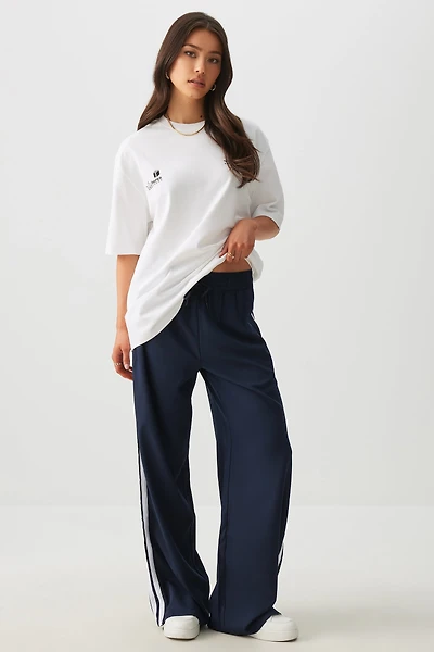 Ardene Nylon Track Pants in Dark Blue | Size