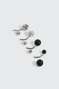 Lot de 4 perçages de nombril variés