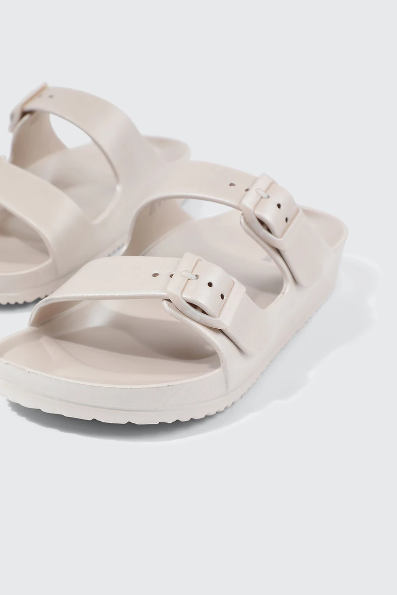 Sandales à glissière et brides doubles