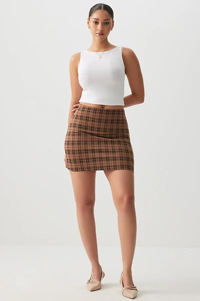 Ardene Mini Pencil Skirt in Brown | Size | Polyester/Spandex/Viscose