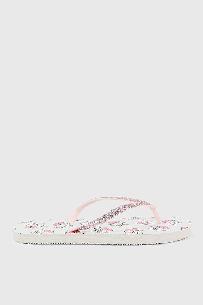 Ardene Printed Flip-Flops Sandals in Red | Size | Eco-Conscious
