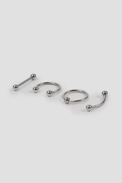 Ardene 4-Pack Eyebrow Piercings in Silver