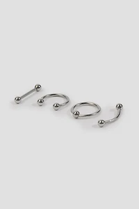 Ardene 4-Pack Eyebrow Piercings in Silver