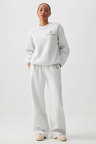 Pantalon de jogging jambe large à broderie