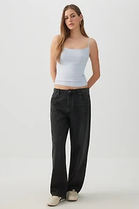 Ardene Basic Super Soft Tank Top with Adjustable Straps in Light | Size 2XS | Polyester/Elastane | Eco-Conscious