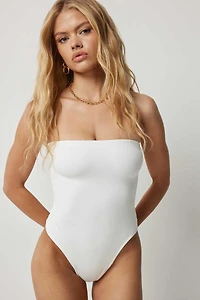 Ardene Contour Tube Bodysuit in White | Size | Elastane/Polyamide
