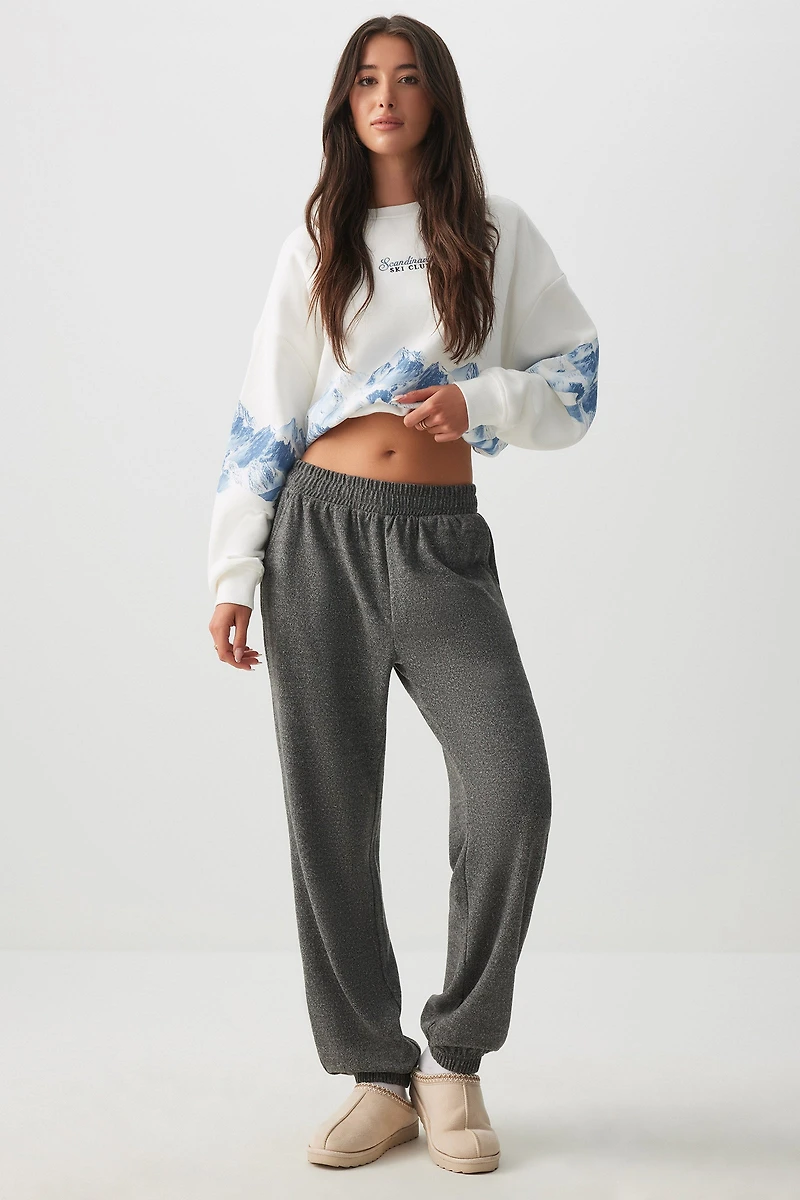 Ardene Knit Jogger Pants in Dark Grey | Size XS | Polyester/Elastane