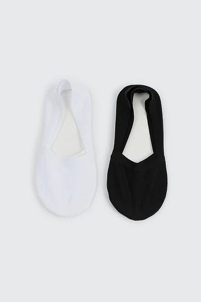 Ardene 2-Pack Shoe Liners in White | Cotton/Elastane