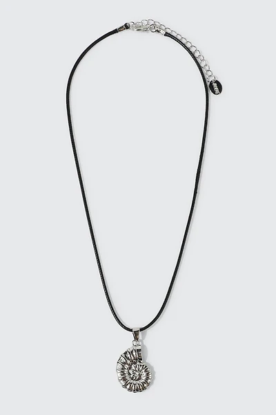 Ardene Cord Necklace with Snail Pendant in Silver