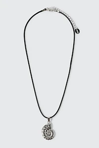 Ardene Cord Necklace with Snail Pendant in Silver