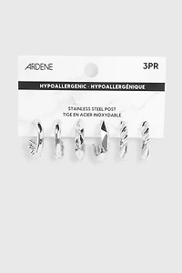 3 paires d'anneaux de styles variés