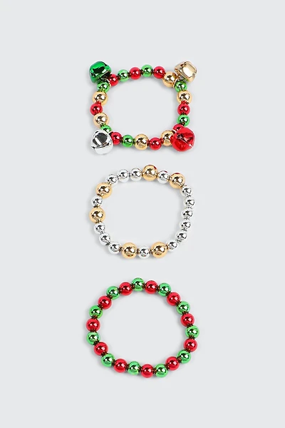 Ardene 3-Pack Bell Bracelets in Red
