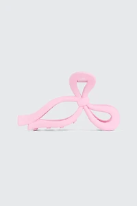 Ardene Bow Shaped Hair Claw in Light Pink