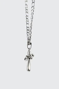 Ardene Stainless Steel Cross Necklace in Silver