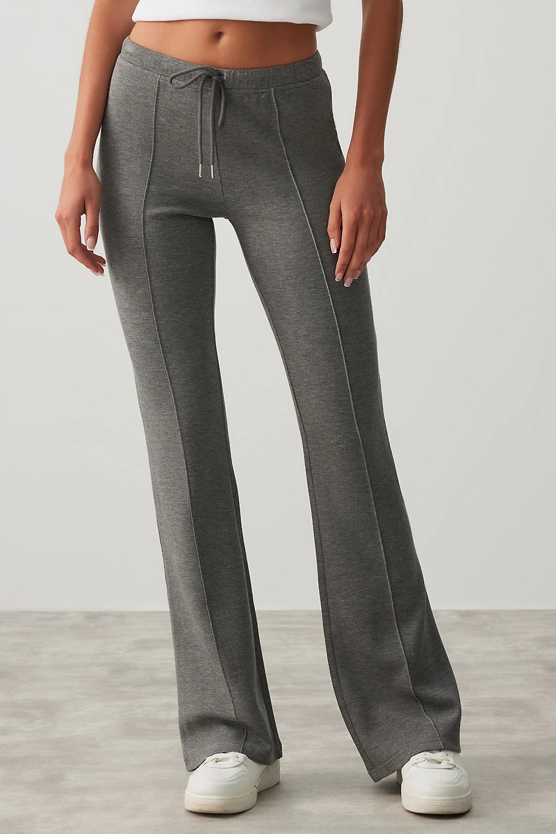 Pantalon évasé en maille double