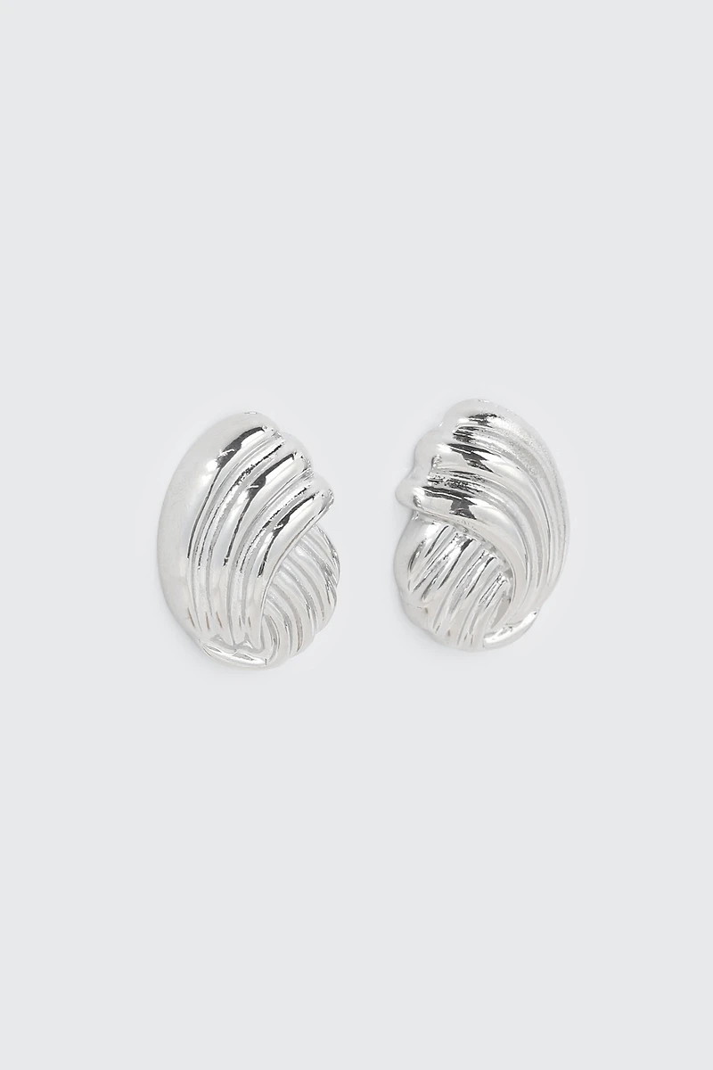 Ardene Wavy Twist Earrings in Silver | Stainless Steel