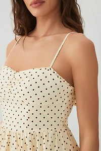 Robe midi à encolure cœur en popeline