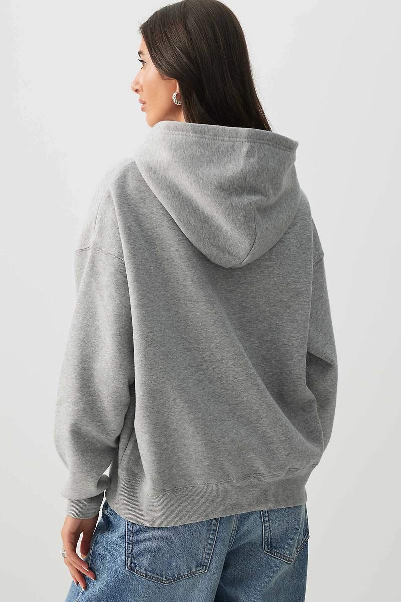 Chandail à capuchon ample imprimé