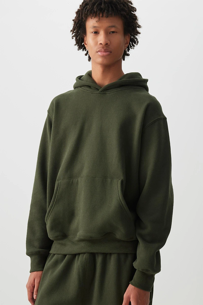 Ardene Man Classic Hoodie For Men in Dark Green | Size | Polyester/Cotton | Fleece-Lined
