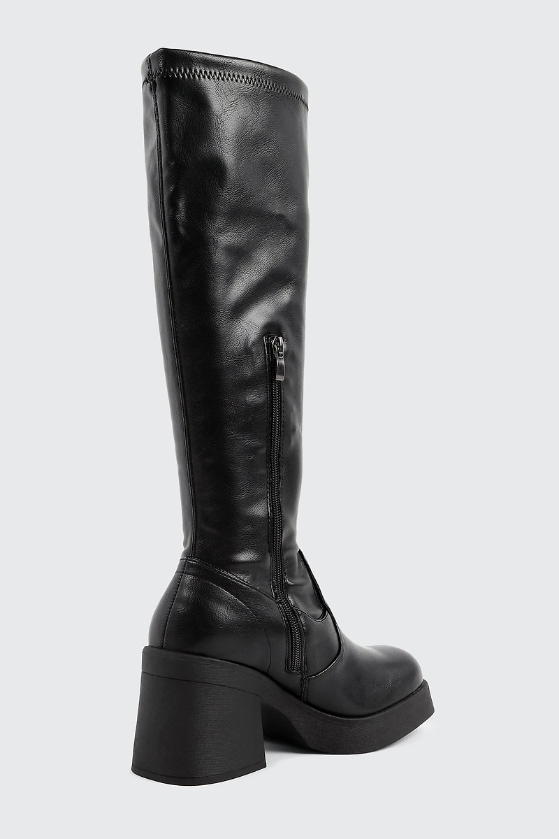 Bottes hautes en faux cuir