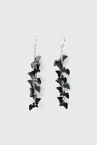 Ardene Bat Dangle Earrings in Black | Stainless Steel