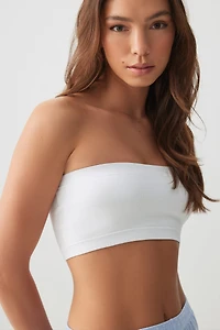 Ardene Seamless Bandeau in White | Size Large | Nylon/Spandex