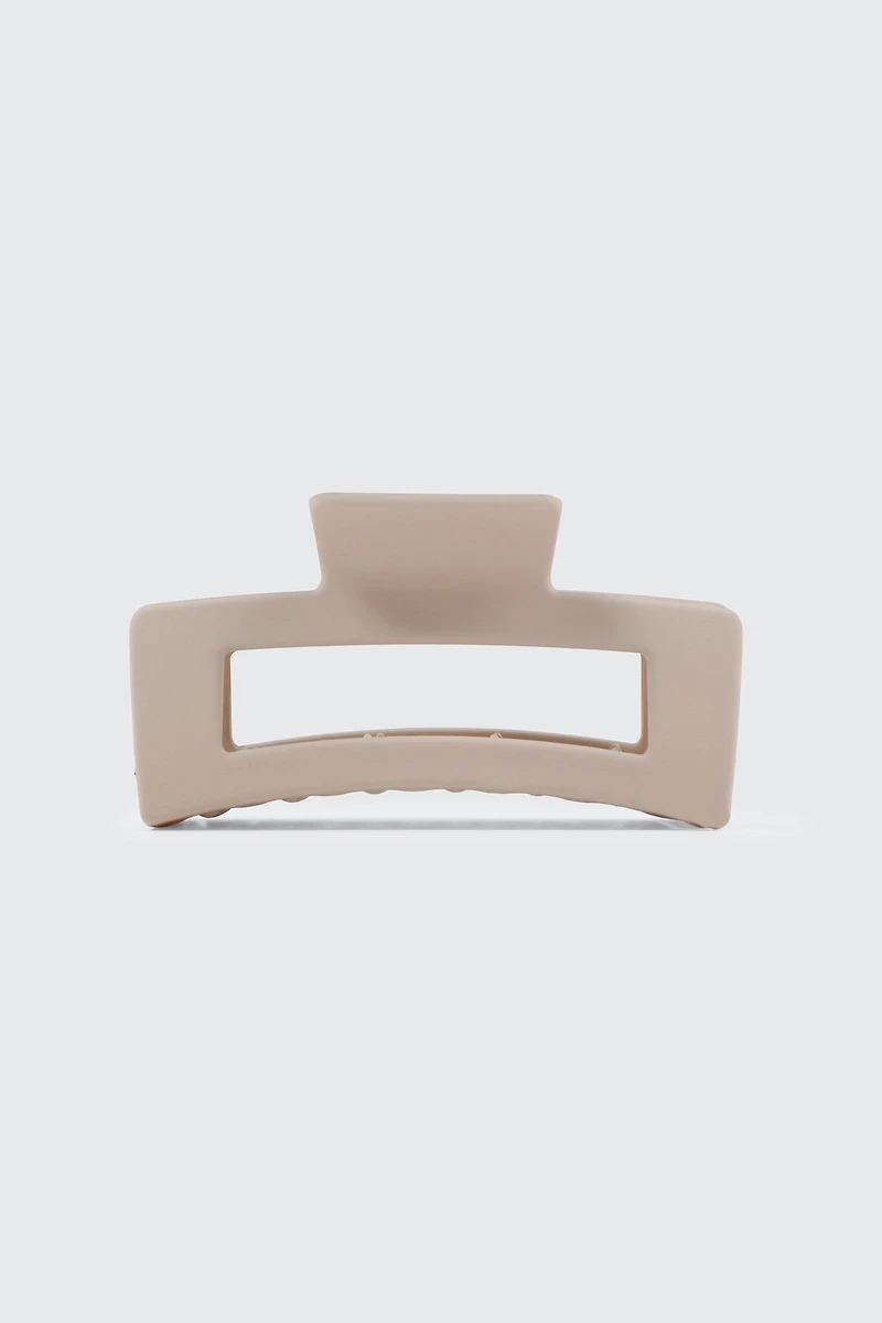 Ardene Rectangular Cutout Hair Claw in Beige | Eco-Conscious