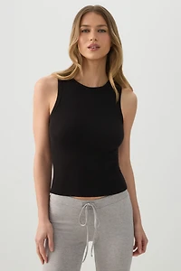 Ardene Basic Rib High Neck Tank Top in | Size | Spandex/Cotton