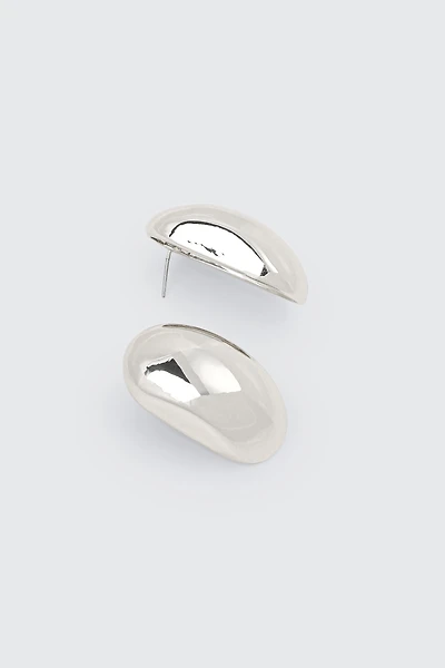 Ardene Chunky Oval Stud Earrings in Silver | Stainless Steel