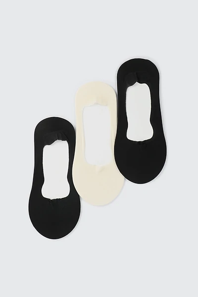 Ardene 3-Pack Mid Cut Shoe Liners in Black | Nylon/Spandex
