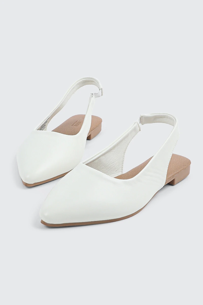 Talons plats à bride arrière et bout pointu