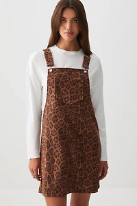 Ardene Faux Suede Overall Dress in Brown | Size | Polyester/Spandex/Faux Suede