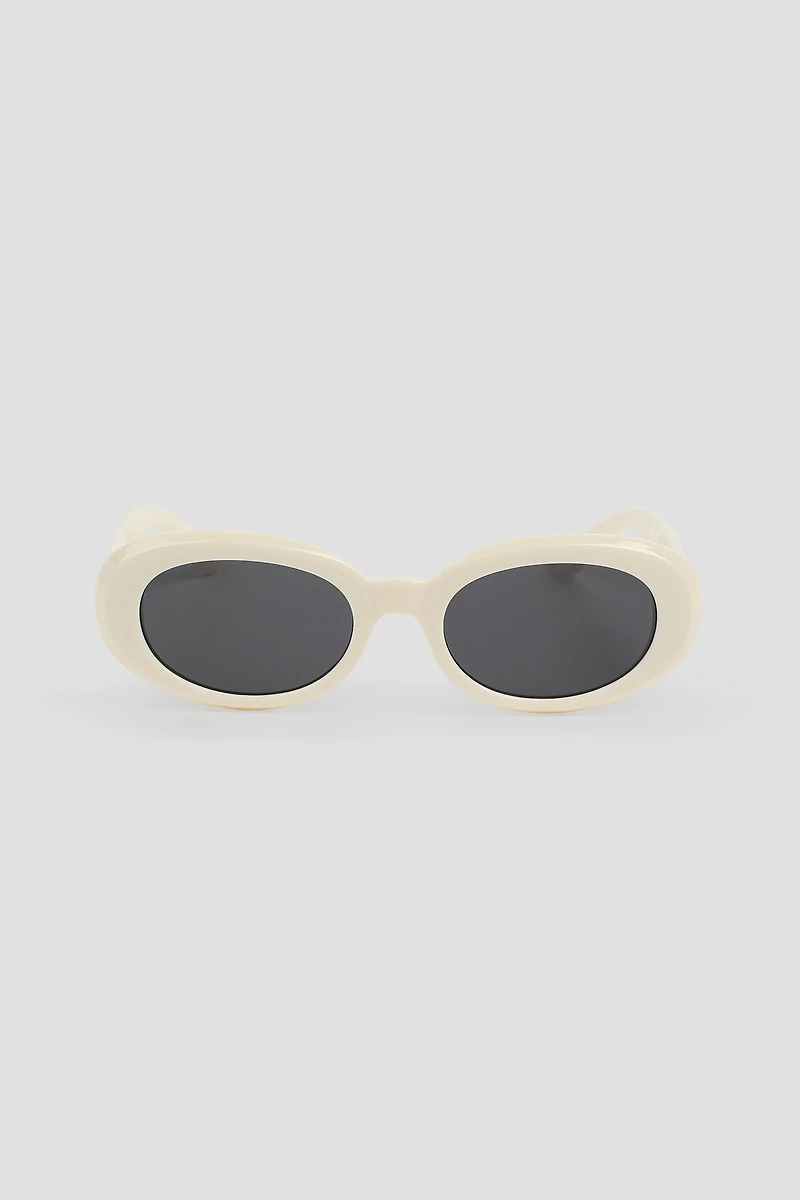 Ardene Oval Sunglasses in Beige