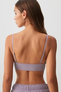 Soutien-gorge léger triangle côtelé sans coutures