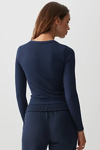 T-shirt court à manches longues sans coutures